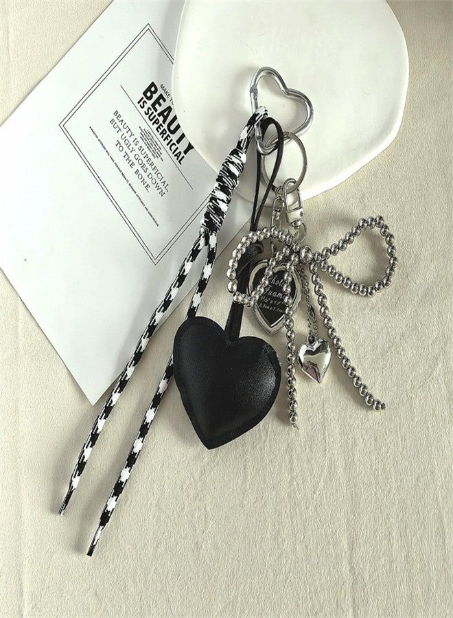 Hoheng Bow Keychain Cute Cherry Heart Keychain Bag Charms Romantic Keyring Accessories for Purse Valentines Gifts for Her - Image 3